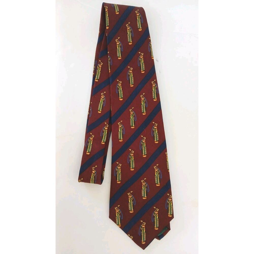 Tommy Hilfiger Men's Golf Tie 100% Italian Silk USA Father's Day